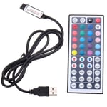 MASUNN 44 Key USB Remote Controller for 5V 5050 RGB LED Strip Light TV PC Back
