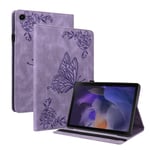 Läderfodral Fjärilar Samsung Galaxy Tab A9 Plus Lila