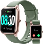 Lbgwp Montre Connectée Homme Femme Smartwatch Pour Android Ios Smartphone Montre Sport Podometre Etanche Ip68 Tracker Multisport Notification Message Réveil Rappel Sédentaire Chronomètre Vert