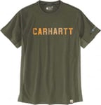 Carhartt Men's Force Flex Block Logo T-Shirt S/S Basil Heather L, Basil Heather