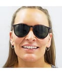 Ray-Ban Womens Ladies Retro Round Rubberised Grey Gradient Sunglasses - Black, Size: 54x18mm - Size 54x18mm