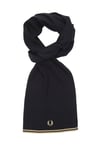 Fred Perry Mens Twin Tip Merino Wool Scarf Black/Champagne  C9152 173902 157