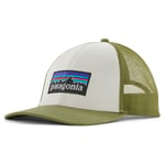 Patagonia P-6 Logo LoPro Trucker Hat, White/Buckhorn Green