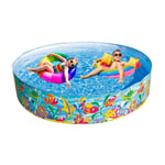Portable Swimming Pool, Hard Plastic Large Multi-Person Paddling Pool, Water Fun Kiddie Pools for Home Courtyard, Wear-Resistant PVC, No Inflation