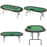 Hopfällbart pokerbord 9 spelare ovalt 3-sidigt grönt - Pokerbord - Poker Bord - Home & Living