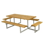 PLUS Picknickbord Basic med Extra Sittplatser Oljebehandlad Lärk BB-sæt m/2 påbygninger 185813-3