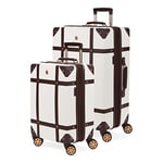 SwissGear 7739 Hardside Luggage Trunk with Spinner Wheels, White, 2-Piece Set (19/26), 7739 Hardside Luggage Trunk with Spinner Wheels