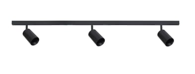 Designline Tube Pro komplett 1.9 meter spotskinne med 3 spotter GU10 - Svart