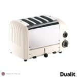 Dualit Classic 4 Slot Toaster With Sandwich Cage 40592 Canvas White VAT Invoice