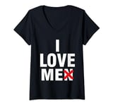 Womens i hate men selflove i love myself i love me V-Neck T-Shirt