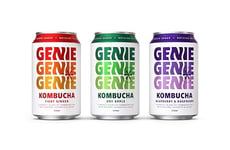 GENIE LIVING DRINKS - Kombucha Variety Pack (12x330ml) - Sparkling Live Cultured Adult Soft Drink Flavours, Vegan, Fermented for 10 Days, No Sweeteners, UK Made, Natural Energy, Gut Loving Probiotic
