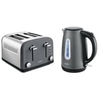 Tower Infinity Grey Slate Stone 4 Slice Toaster and Jug 1.7L Kettle