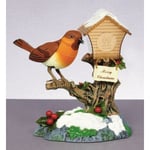 Christmas Shop Sjungande Rocking Robin On Birdhouse Ornament One