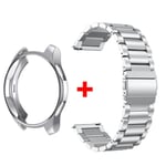 Band+ Fodral för Samsung Galaxy Watch 6 5 4 44mm 40mm Classic 46mm 42mm Rostfritt Stål Band Galaxy Watch 3 5 Pro 41 45mm Rem sliver sliver