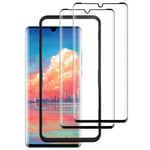 HUSHER [2 Pack Screen Protector for Huawei P30 Pro, Tempered Glass [3D Full Coverage] [Installation Frame] [9H Hardness] [Crystal Clear] [Anti-Scratch] [Case Friendly]