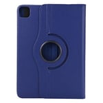 Shop4 - Housse iPad Pro 11 (2021) - Couverture Rotation Lychee Bleu Foncé