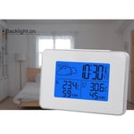 WIND-UP WAKE-UP ,--Trådlös väderstation termometer med LCD digital display, utomhus prognossensor, klocka och hyg