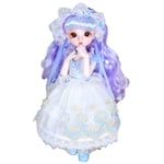 LUSHUN BJD Dolls 1/6 SD Doll 14 Inch 26 Ball Jointed Doll DIY Toys Set Purple curly hair with Full Clothes Shoes Wig Makeup Wigs are not removable Best Gift for Girls