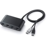Qumox 4 ports Convertisseur Adaptateur de Manette de jeu Contrôleur compatible pour Nintendo Switch GameCube vers Wii U PC