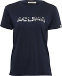 Aclima Aclima Women's LightWool 140 Classic Tee Logo Navy Blazer S, Navy Blazer