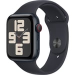 Apple Watch SE (2nd Gen) (GPS + Cellular) 44mm - Midnight Aluminium Case with Midnight Sport Band - M/L (Fits 160mm - 210mm Wrists)