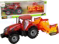 Leantoys Traktor Med Kultivator Friction Drive Röd