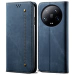 SKALO Xiaomi 14 Ultra 5G Jeans Plånboksfodral - Blå