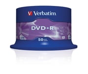 Verbatim 43550 4.7GB 16x DVD+R Matt Silver - 50pk Spindle