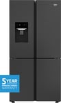 Beko 569L Four Door Fridge Freezer With Ice and Filtered Water, Dark Grey - BFR569DDX