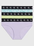 Calvin Klein Girls 3 Pack Bikini Brief Underwear Set - Blue/Lavender/Lime