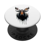 Moose head with trees, forests, powerful, giftidea PopSockets Swappable PopGrip