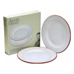Jamie Oliver Get Inspired Set of 2 Dinner Plates 28 cm White Glazed Terracotta