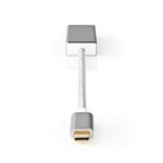 Nedis USB-C- Adapter | USB 3.2 Gen 1 Hane Mini DisplayPort Hona 0.20 m Rund Guldplaterad Flätad / Nylon Silver Kartong med täckt fönster