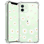 BEIMEITU Compatible with iPhone 12 Clear Case, [Anti-Yellowing] for iPhone 12 Pro Clear Case with Small Daisy Pattern Protective Shockproof Soft Bumper Case Cover for iPhone 12 / iPhone 12 Pro 6.1"