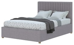 Electronic Aspire Double Linen Adjustable Bed with Mattress - Grey