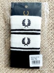FRED PERRY Snow Navy Tipped Towelling WRISTBANDS Sweatbands TENNIS BASKETBALL