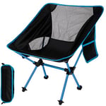 Houzzcare Chaise de Camping Pliante Portable, Chaise de Jardin Ultra-légère - Charge maximale 150 kg - Parfait pour la Plage pêche randonnée Pique-Nique Voyage