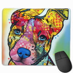Color Art Cute Bull Terrier Germany Mouse Pad with Stitched Edge Computer Mouse Pad with Non-Slip Rubber Base for Computers Laptop PC Gmaing Work Mouse Pad