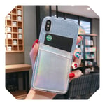 Fashion Bling Glitter Phone Case For iPhone 6 6S 7 8 Plus 11 Pro Max Card Slot Housing On The 5 5S XR XS Max Silicone Back Cover-Sky Blue-For iPhone XR