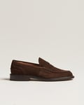 Tricker's James Penny Loafers Chocolate Suede