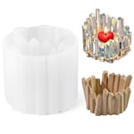 JIANGZHIB Moule Silicone Bougie, 1 Pièces Cristaux Moule à Bougie, Bougeoir en Béton Moule en Résine Epoxy pour La Fabrication de Bougies en Cire Décoration de Table DIY