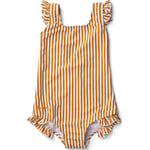 Liewood Tanna swimsuit seersucker – Y/D stripe: mustard/white - 104/110