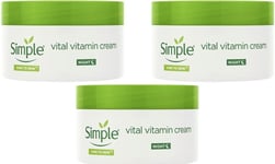 3 X Simple Kind to Skin Vital Vitamin Night Cream 50ml  NEW FAST UK POSTAGE!