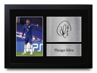 HWC Trading A4 FR Thiago Silva Presents Printed Signed Autograph Picture for Fans and Supporters - A4 Framed