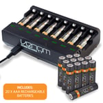 AA / AAA Battery Charging Dock plus 20 x AAA 500mAh Rechargeable Batteries