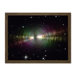 Artery8 Hubble Space Telescope Image Rainbow Image Of The Egg Nebula Light Ripples Reflecting On The Dying Star's Dust Shells Artwork Framed Wall Art Print 18X24 Inch