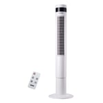 MYLEK Electric Tower Fan Oscillating 50W - 3 Cooling Quiet Speed Settings, 12 Hour Timer, 3 Fan Modes, Remote Control Operation - 110cm (White) Home & Office