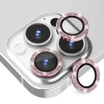 iPhone 13 Pro/13 Pro Max Linsskydd Bling Glitter Rosa rosa