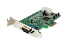StarTech.com PCI Express RS232 seriell kortadapter med 1 port - PCIe RS232 seriellt värdkontrollerkort - PCIe till seriell DB9 - 16550 UART - Expansionskort i lågprofil - Windows och Linux - seriell adapter - PCIe - RS-232