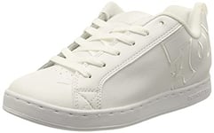 DC Women's Court Graffik Casual Low Top Skate Shoe, White/White/White 9.5 Medium US, 7.5 UK